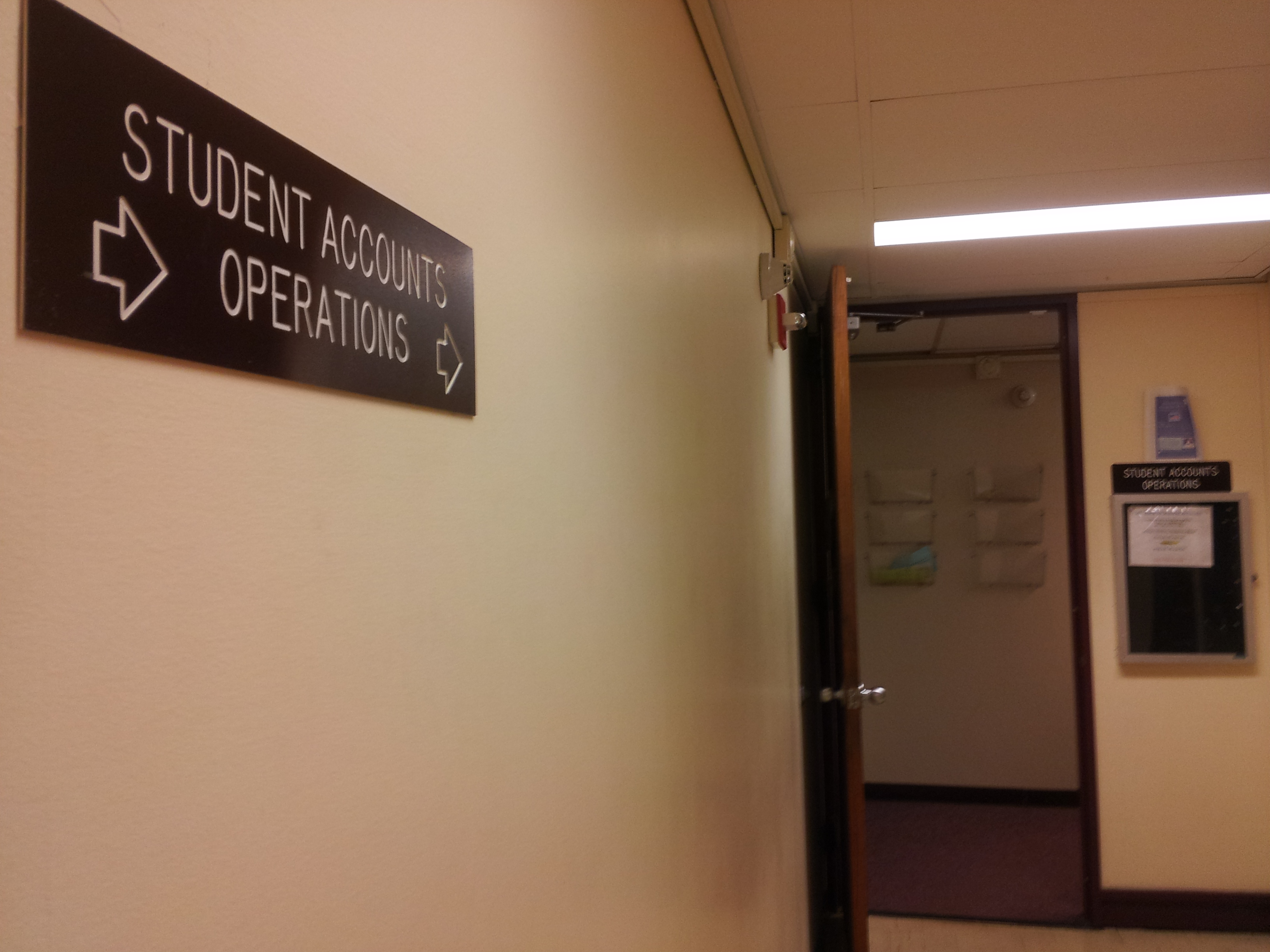 The office of Student Accounts is located on the second floor of Haggerty Administration Building. Photo by Kelly Fay.