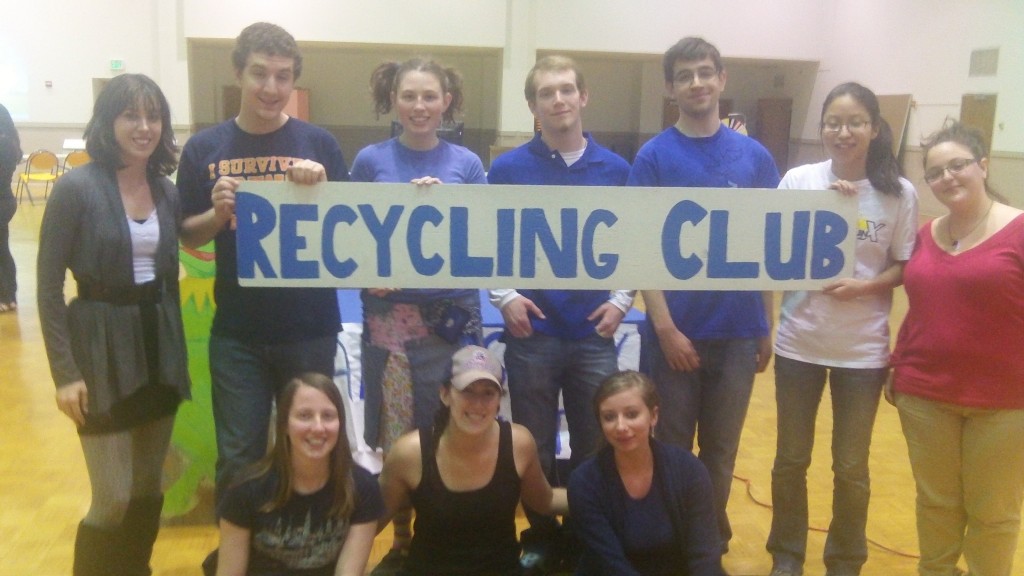 Members of SUNY New Paltz's Recycling Club. Photo by Bianca Mendez.