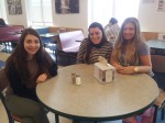 Third-year education majors, Su Basdemir, Tugba Aldanmaz and Elif Yilmaz from Middle East Technical University often meet for lunch together in Hasbrouck dining hall. Photo by Kelly Fay,