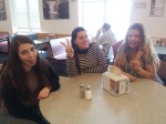 Basdemir, Aldanmas and Yilmaz act silly while having lunch together. Photo by Kelly Fay.