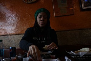 Mariah Brown, second-year student at New Paltz, says Mexicali Blue is one of her favorite places to eat at New Paltz. Her favorite item on the Mexicali Blue menu is a chicken burrito. Photo by Jaleesa Baulkman.