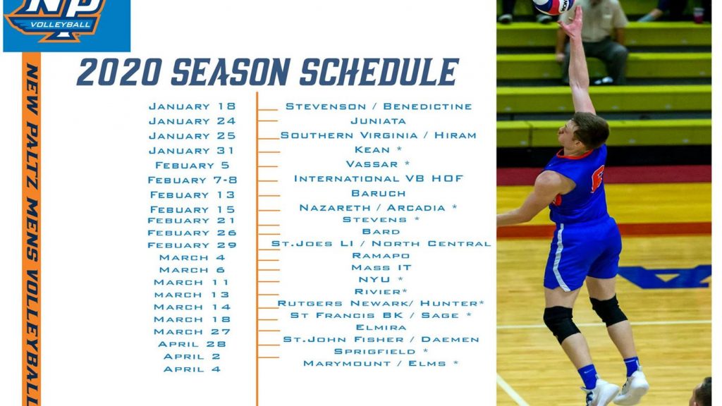 SUNY New Paltz Men’s Volleyball Releases 2020 Schedule