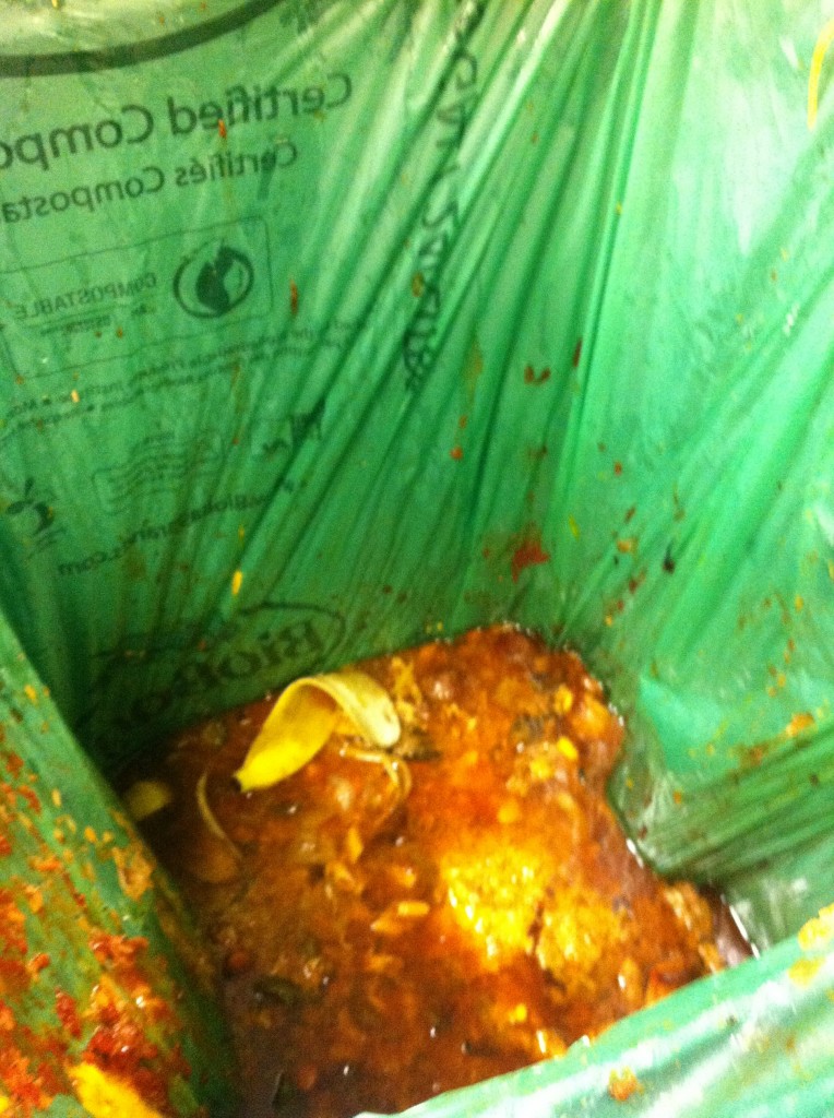 Compost bin in the SUB Kitchen Photo By: Caroline Budinich