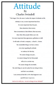 The poem "Attitude" by Charles Swindoll.