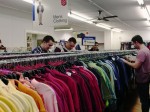 Though the men's clothing section is smaller than the women's, these thrifty college students still have a wide selection of formal and casual wear to choose from. Photo by Roberto LoBianco.